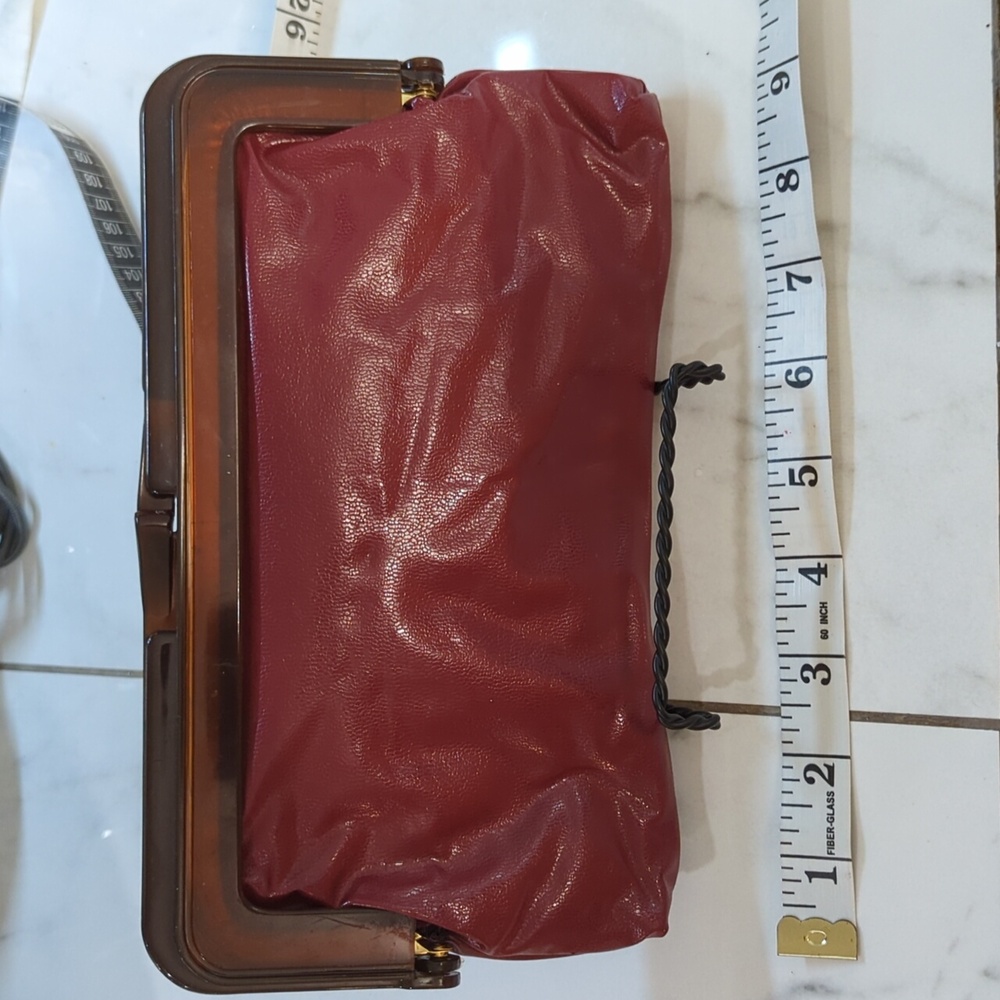 VTG Elegant Red Leather Clutch Wallet By Charlie